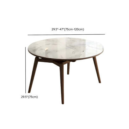 Mid-Century White Oval Marble Extendable Dining Table