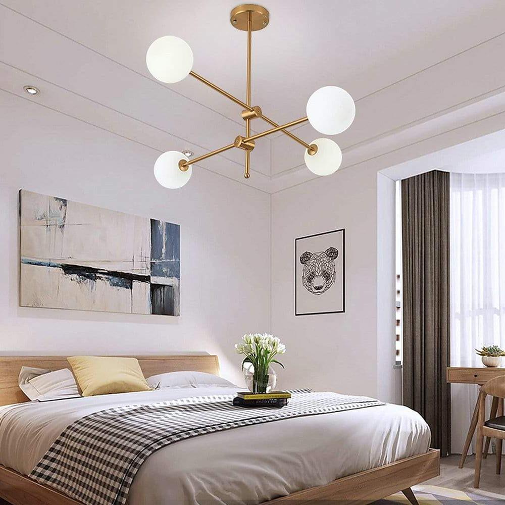 Geometrical Sputnik Chandelier Gold Master Bedroom Chandelier-Lighom
