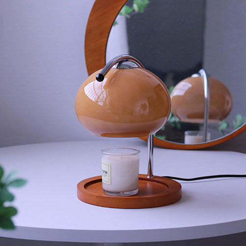 Vintage Glass Dome Solid Wood Melting Wax Table Lamp