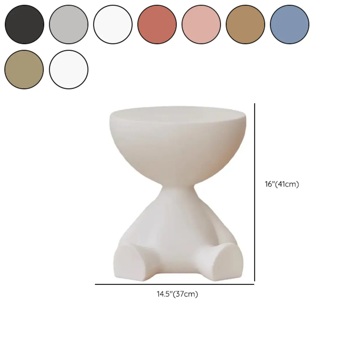 Off-White Acrylic Short Flat-Head End Table