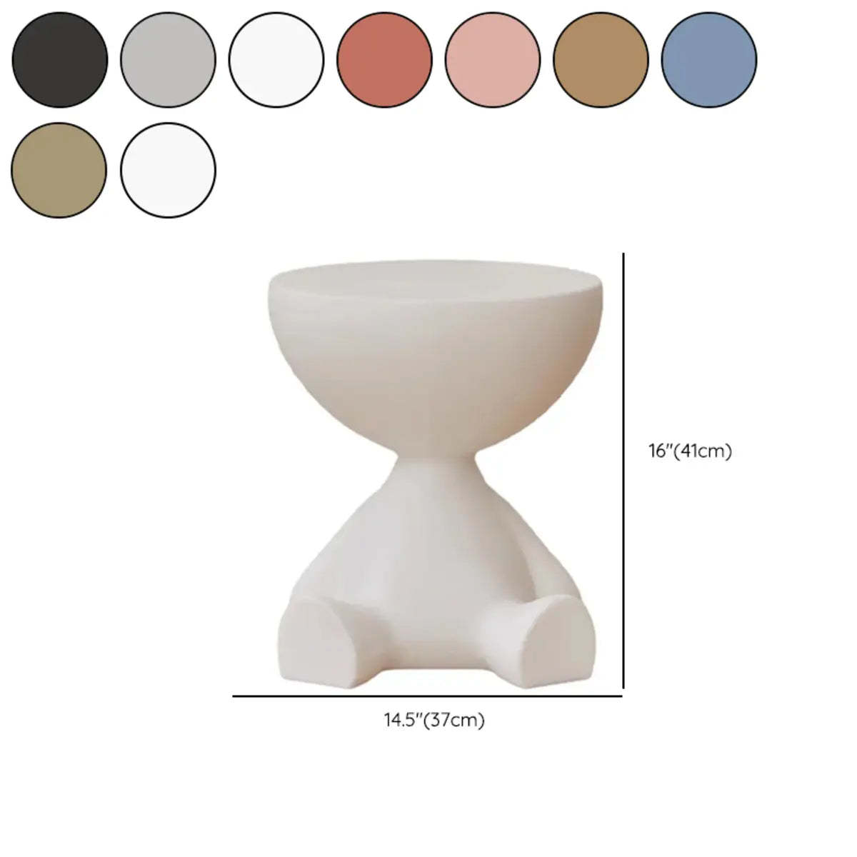 Off-White Acrylic Short Flat-Head End Table