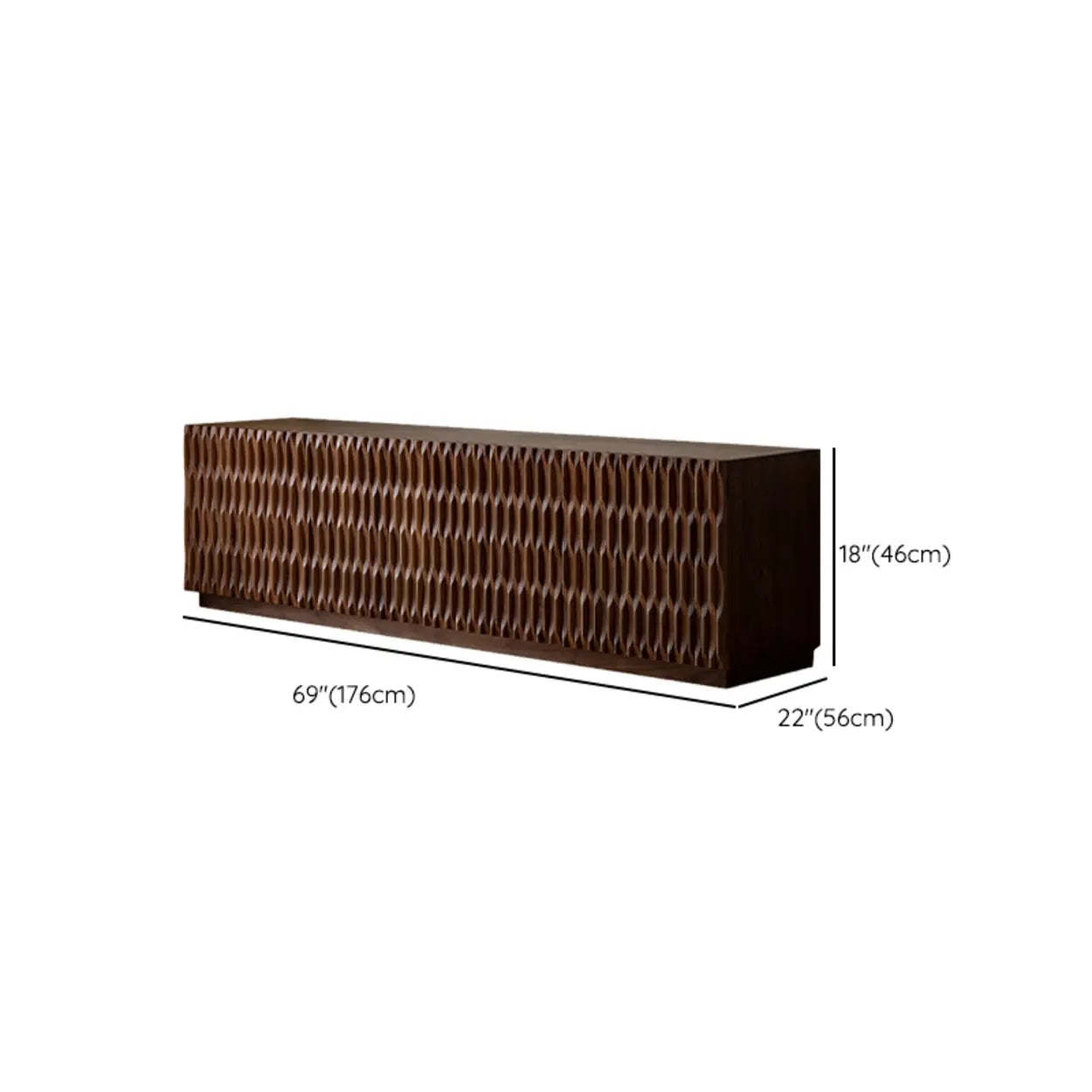 Mid-Century Modern Brown Walnut Shelf Cabinet TV Stand