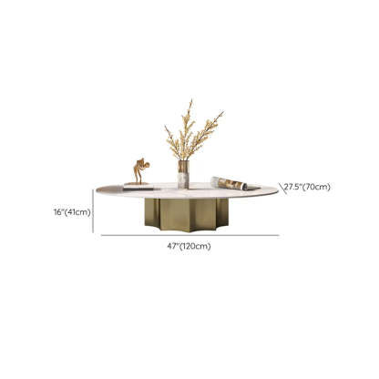 Pandora Gold Scratch Resistant Stone Oval Coffee Table