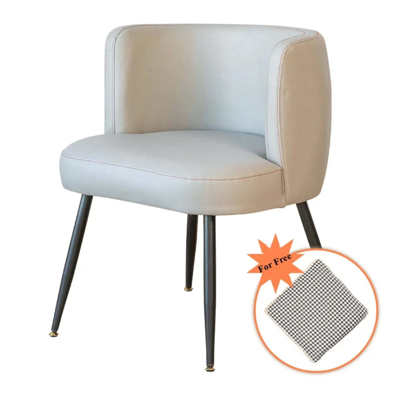 Fixed-back pillow wood office chairs for office — 19" L x 21" W x 29" H / Faux Leather / Beige