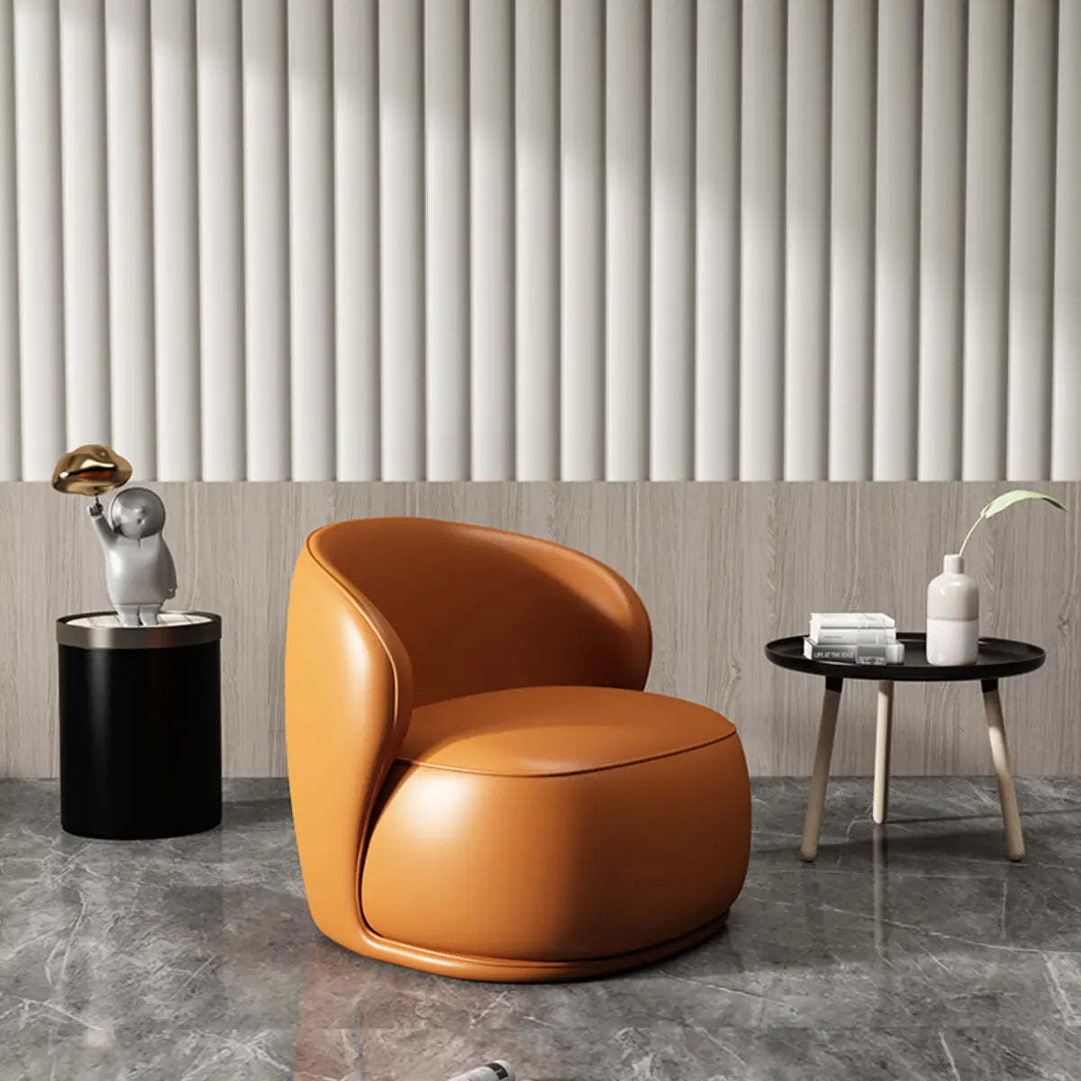 Beige Frosted Velvet Wood Frame Accent Chair