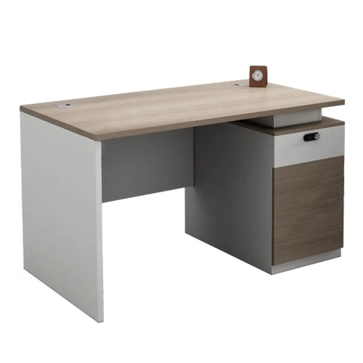Beige Wood Drawer Cabinet Computer Desk — Table Only