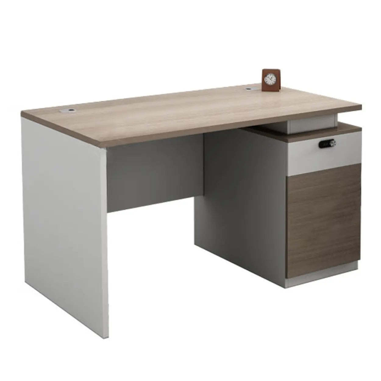 Beige Wood Drawer Cabinet Computer Desk — Table Only