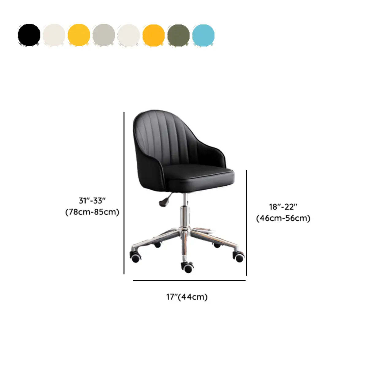 Beige Curved Leather Low-Back Swivel Office Chair