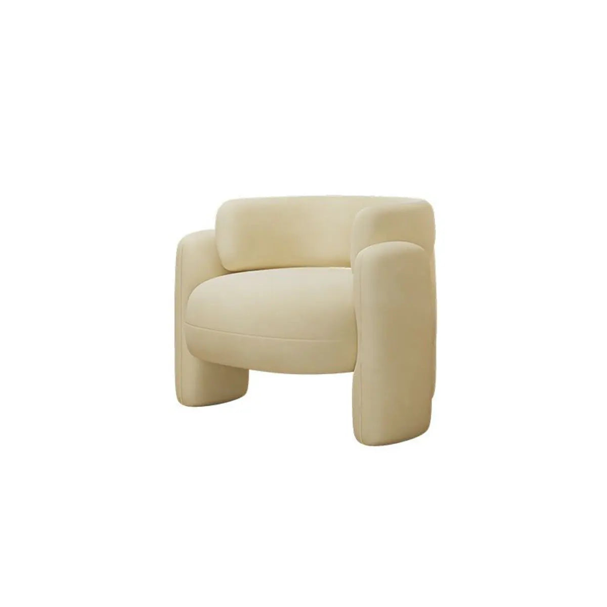 Beige Orange Frosted Velvet Arm Chair — Orange / Frosted Velvet