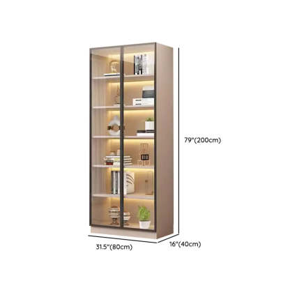 Beige Rectangular Glass Large Display Cabinet