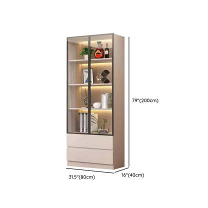 Beige Rectangular Glass Large Display Cabinet