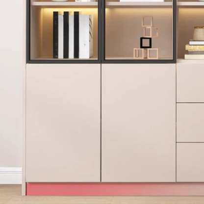 Beige Rectangular Glass Large Display Cabinet