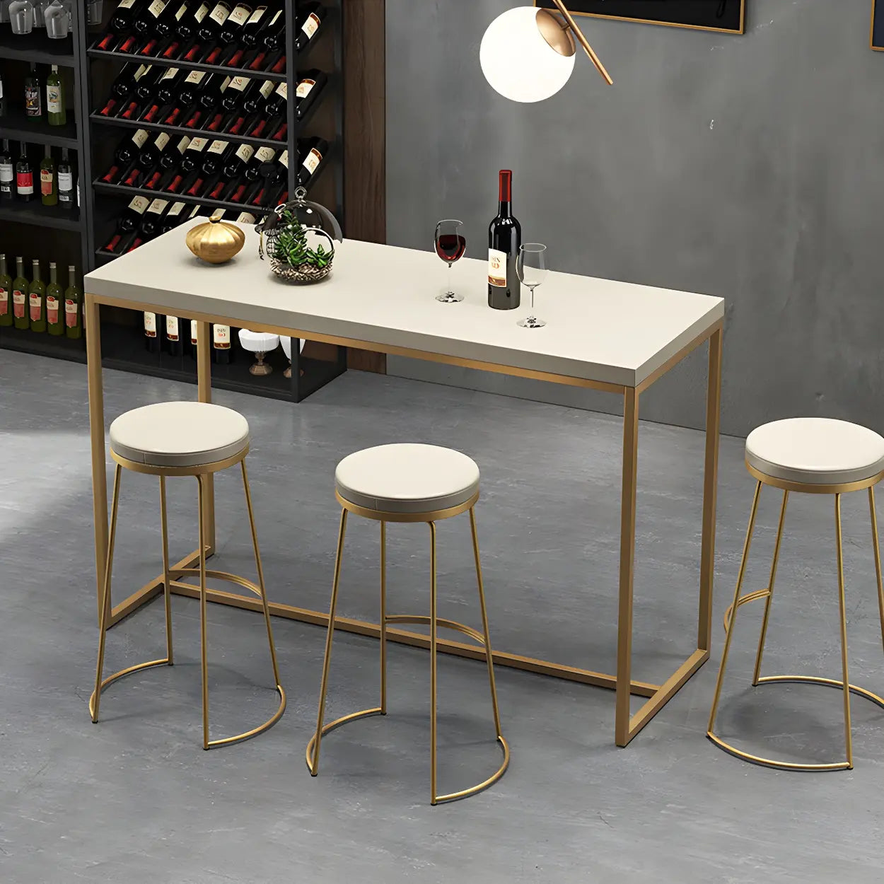 Leather Backless Sled Bar Stool — White / 1 Piece