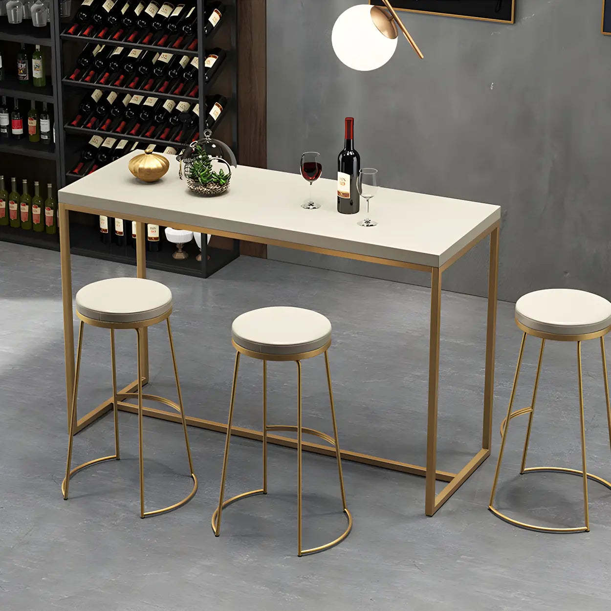 Leather Backless Sled Bar Stool — White / 1 Piece