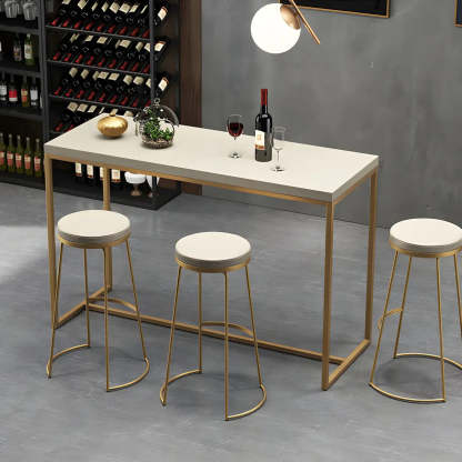 Leather Backless Sled Bar Stool — White / 1 Piece