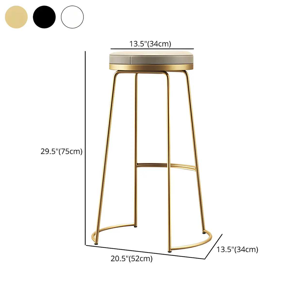Leather Backless Sled Bar Stool — White / 4 Piece Set