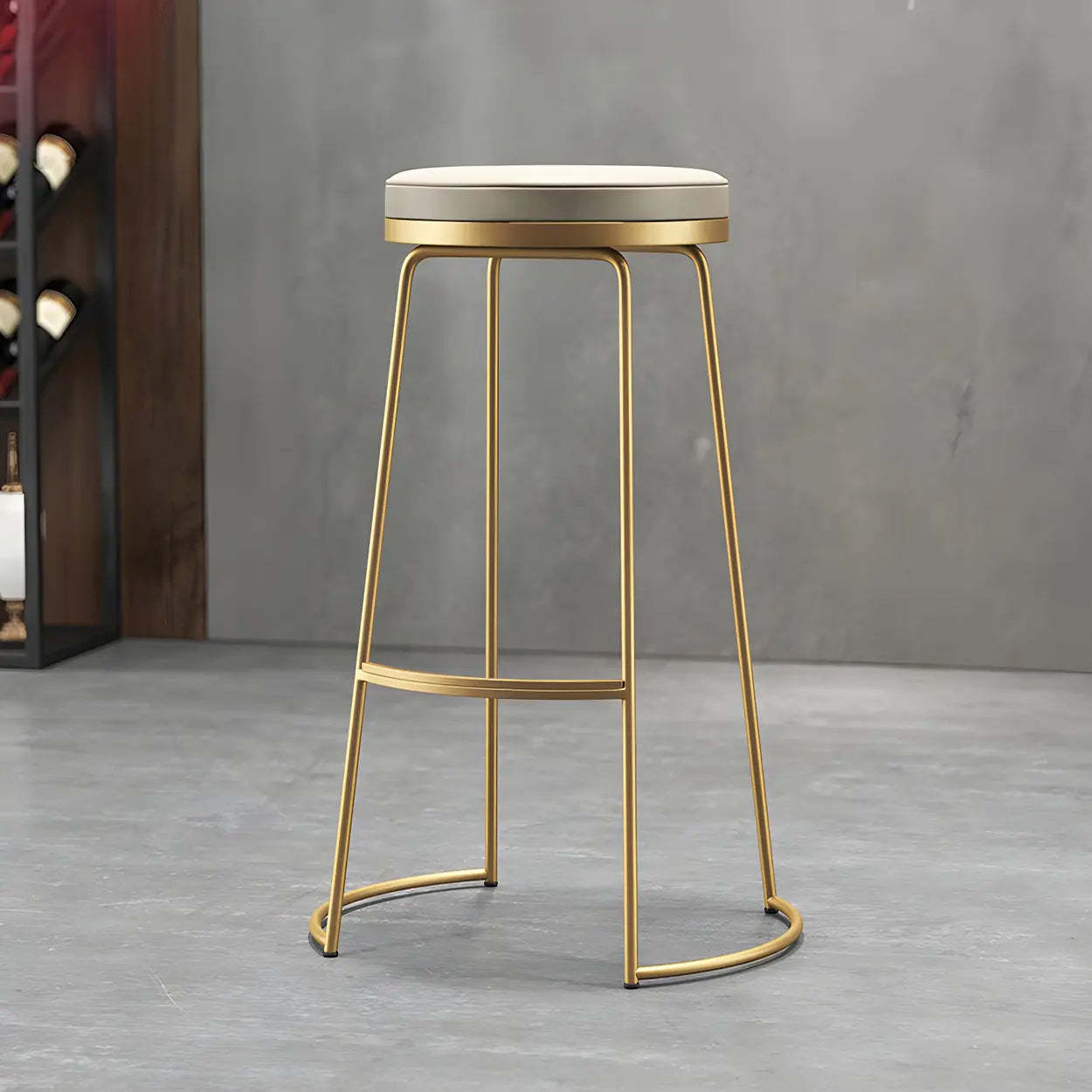 Leather Backless Sled Bar Stool — Black / 1 Piece