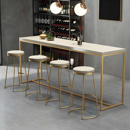 Luxury sled backless beige bar & counter stools, Lighom — Short Stool(18"H) / Gold / Set of 1