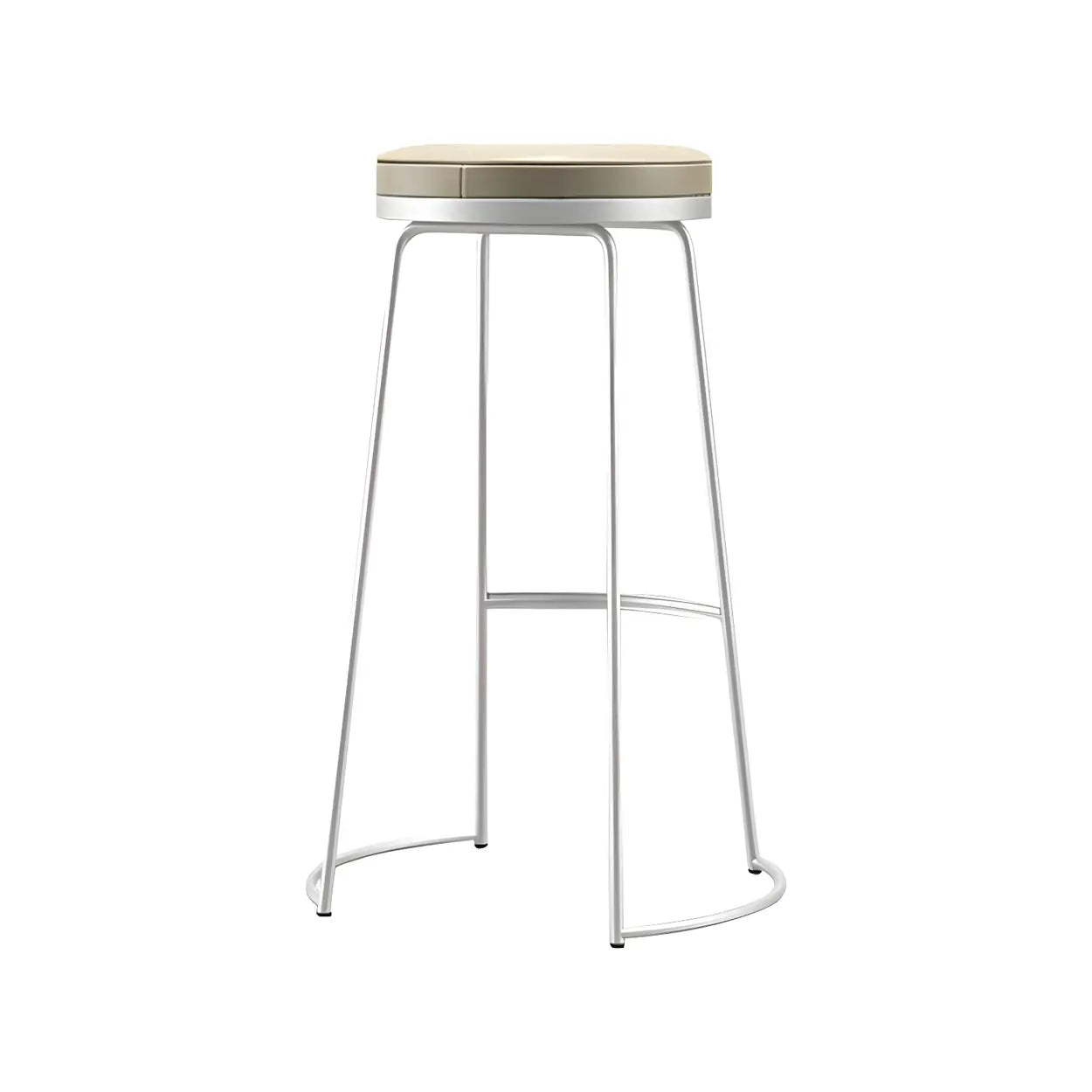 Lighom luxury sled backless leather bar & counter stools — Short Stool(18"H) / Gold / Set of 4