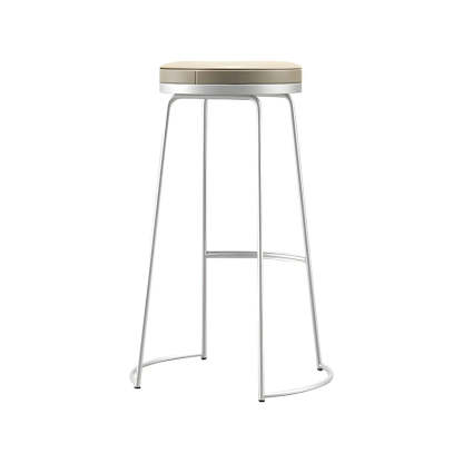 Lighom luxury sled backless leather bar & counter stools — Short Stool(18"H) / Gold / Set of 4