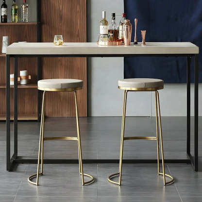 Beige luxury backless sled bar & counter stools — Short Stool(18"H) / White / Set of 1