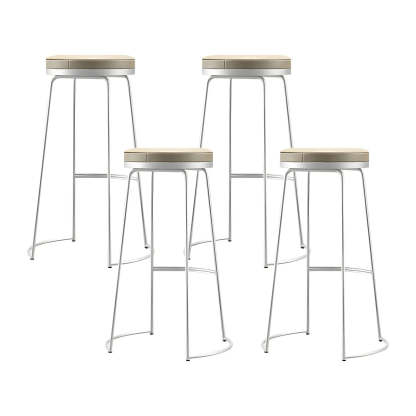 Leather Backless Sled Bar Stool — Gold / 1 Piece
