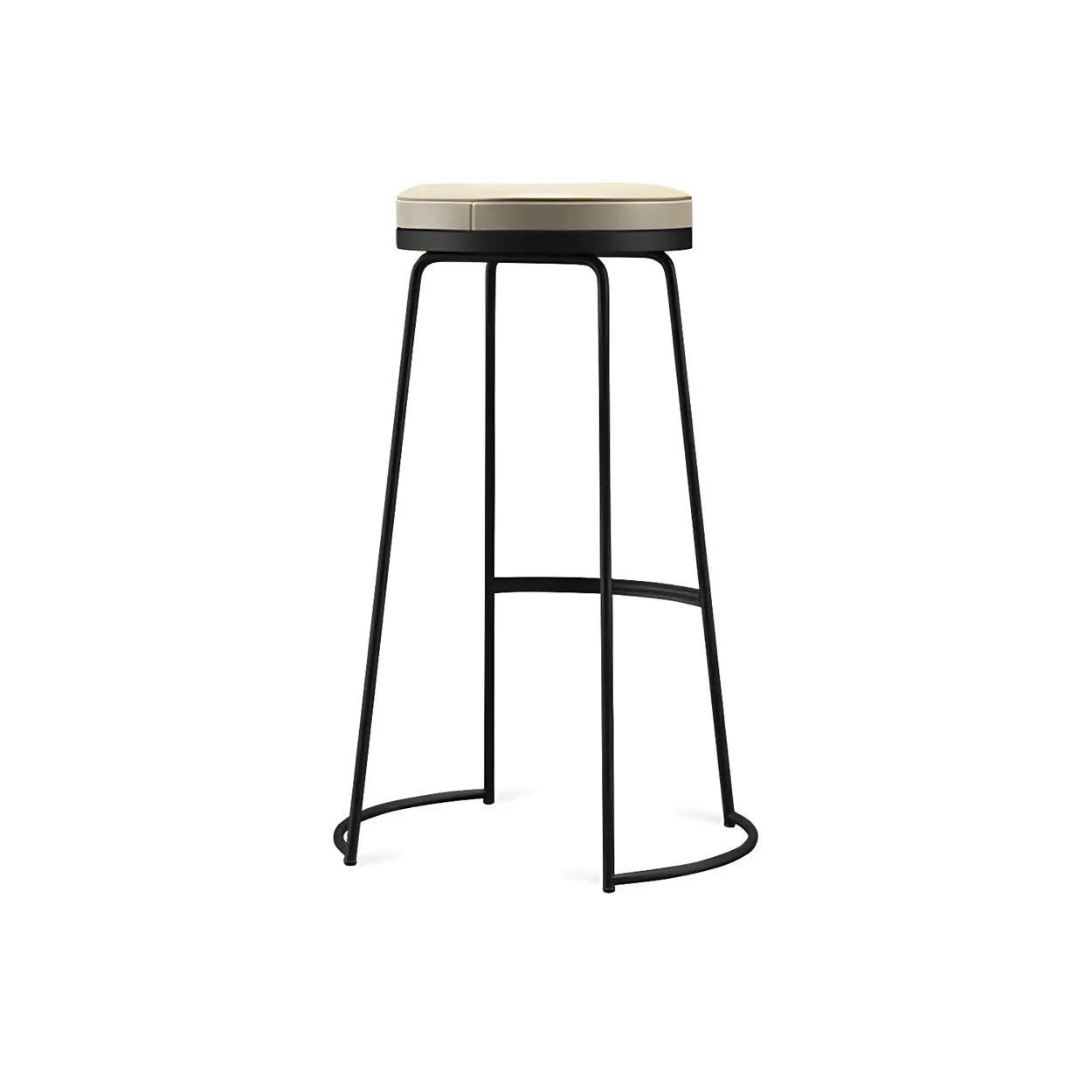 Leather Backless Sled Bar Stool — Gold / 1 Piece