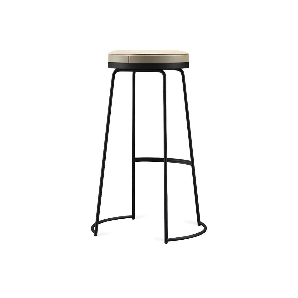 Leather Backless Sled Bar Stool — Gold / 1 Piece