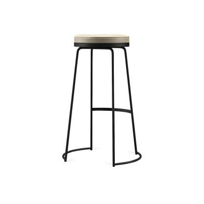 Leather Backless Sled Bar Stool — Gold / 1 Piece