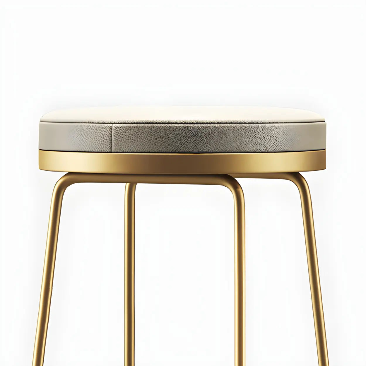 Leather Backless Sled Bar Stool — Gold / 1 Piece