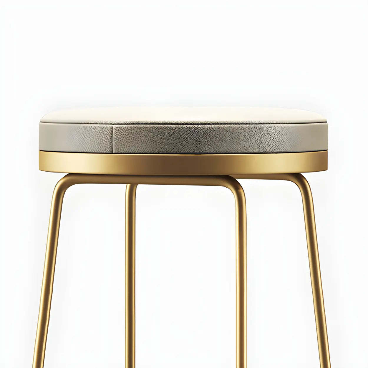 Leather Backless Sled Bar Stool — Gold / 1 Piece
