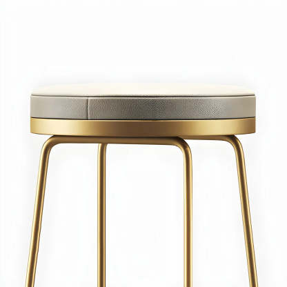 Leather Backless Sled Bar Stool — Gold / 1 Piece