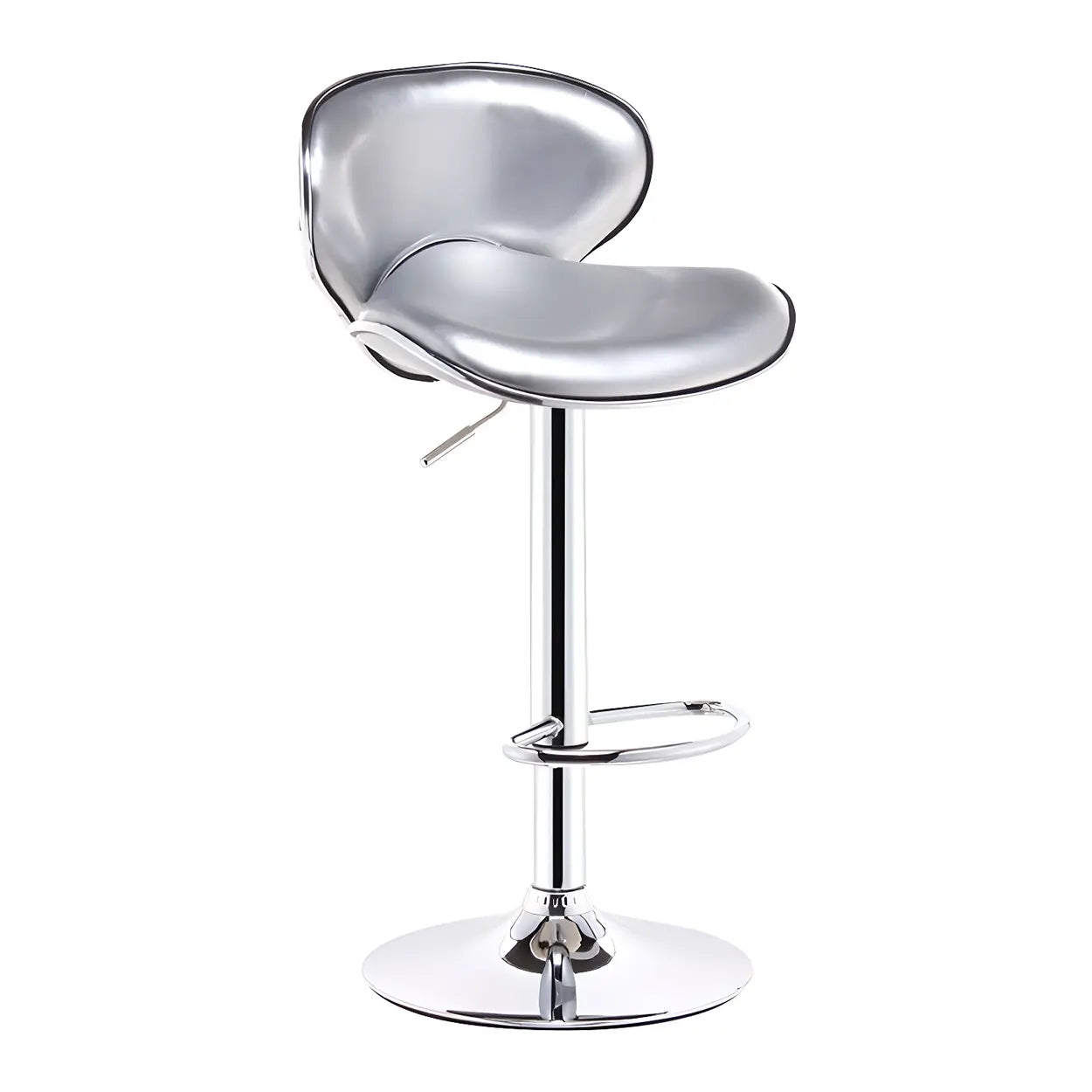 Saddle Leather Adjustable Swivel Bar Stool — Beige / 4 Piece Set