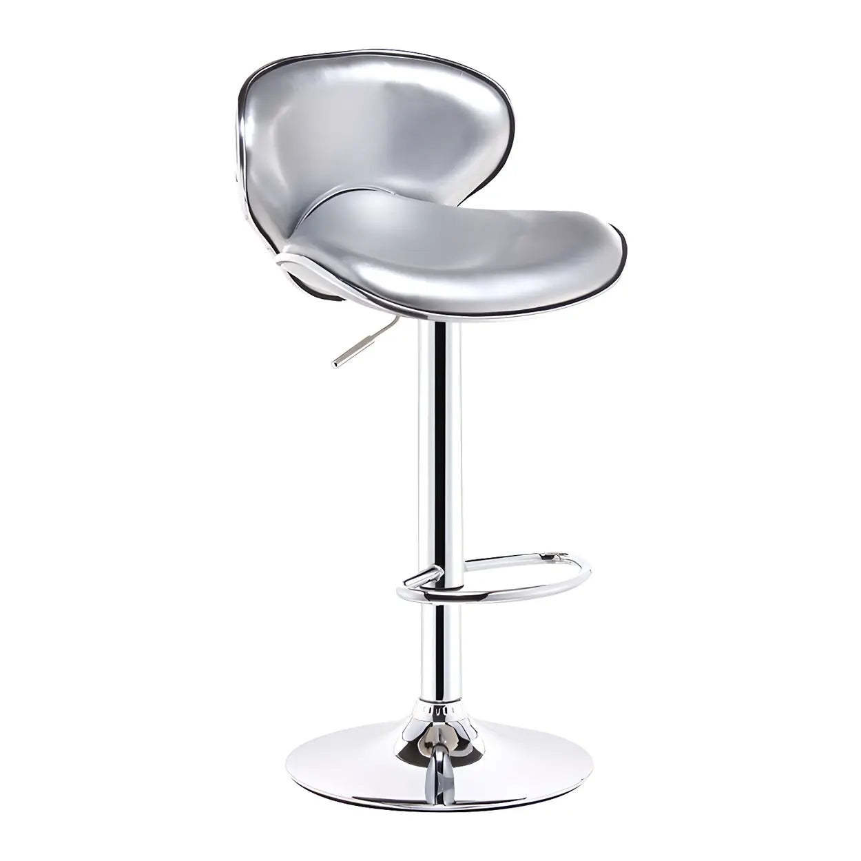 Saddle Leather Adjustable Swivel Bar Stool — Beige / 4 Piece Set