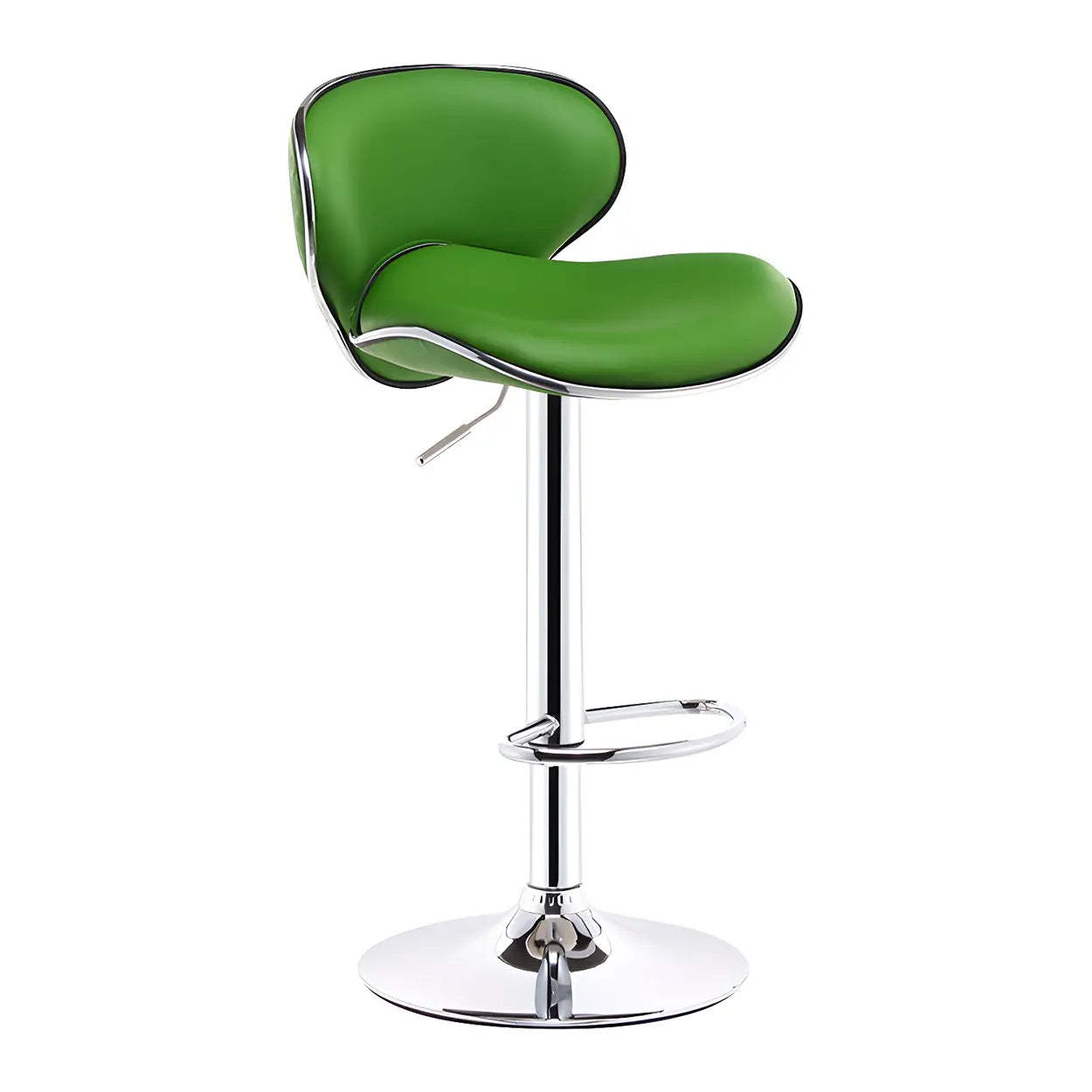 Saddle Leather Adjustable Swivel Bar Stool — Orange / 4 Piece Set