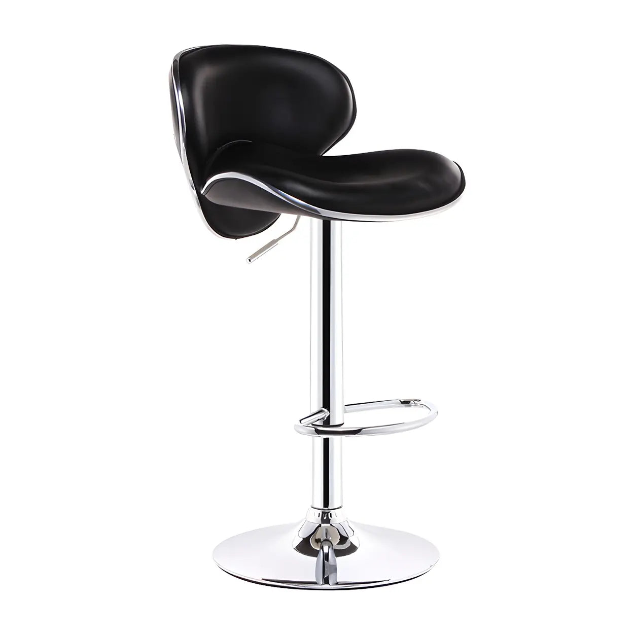 Saddle Leather Adjustable Swivel Bar Stool — Red / 1 Piece