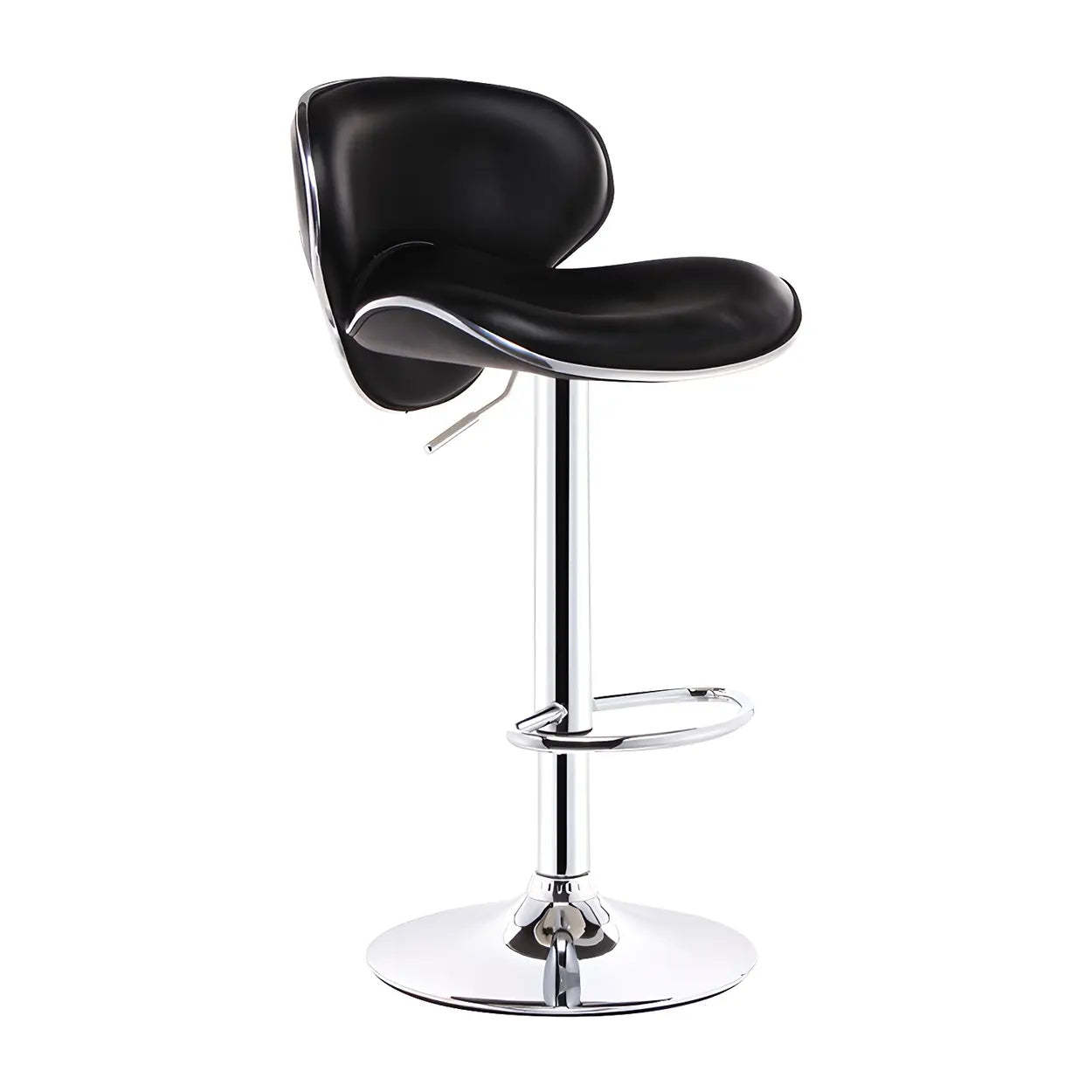 Saddle Leather Adjustable Swivel Bar Stool — Red / 1 Piece