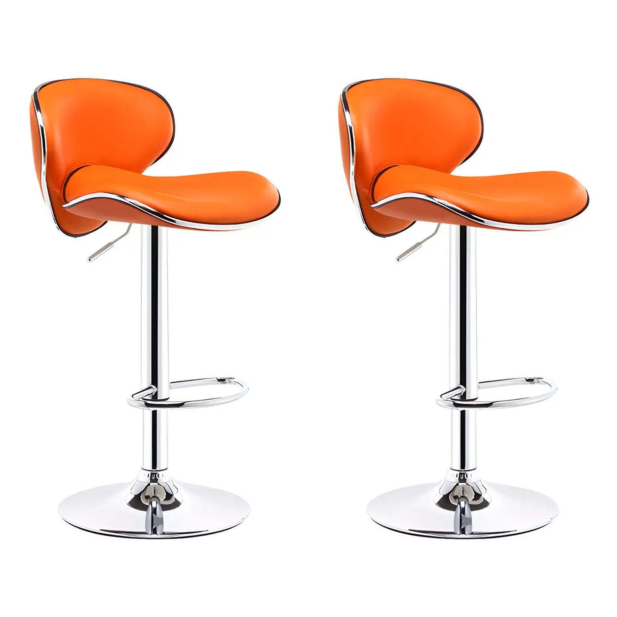 Saddle Leather Adjustable Swivel Bar Stool — Blue / 1 Piece