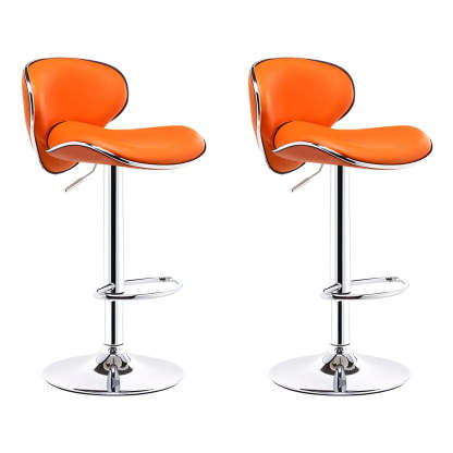 Saddle Leather Adjustable Swivel Bar Stool — Blue / 1 Piece