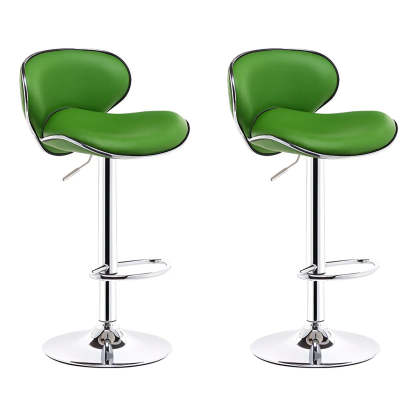 Saddle Leather Adjustable Swivel Bar Stool — Blue / 4 Piece Set