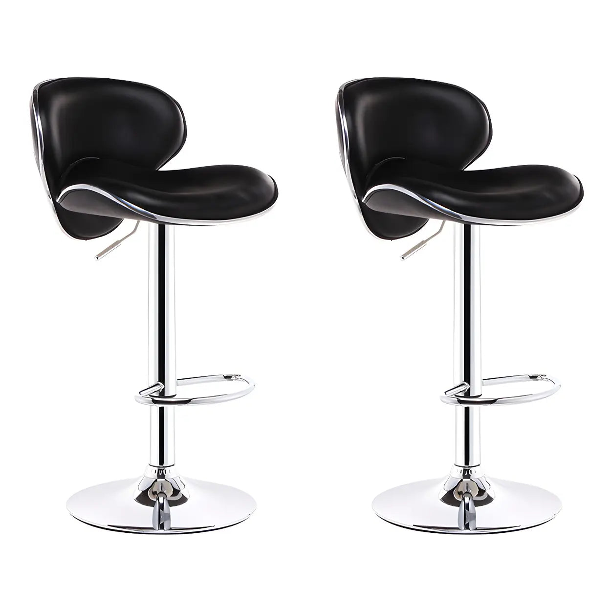 Saddle Leather Adjustable Swivel Bar Stool — White / 1 Piece