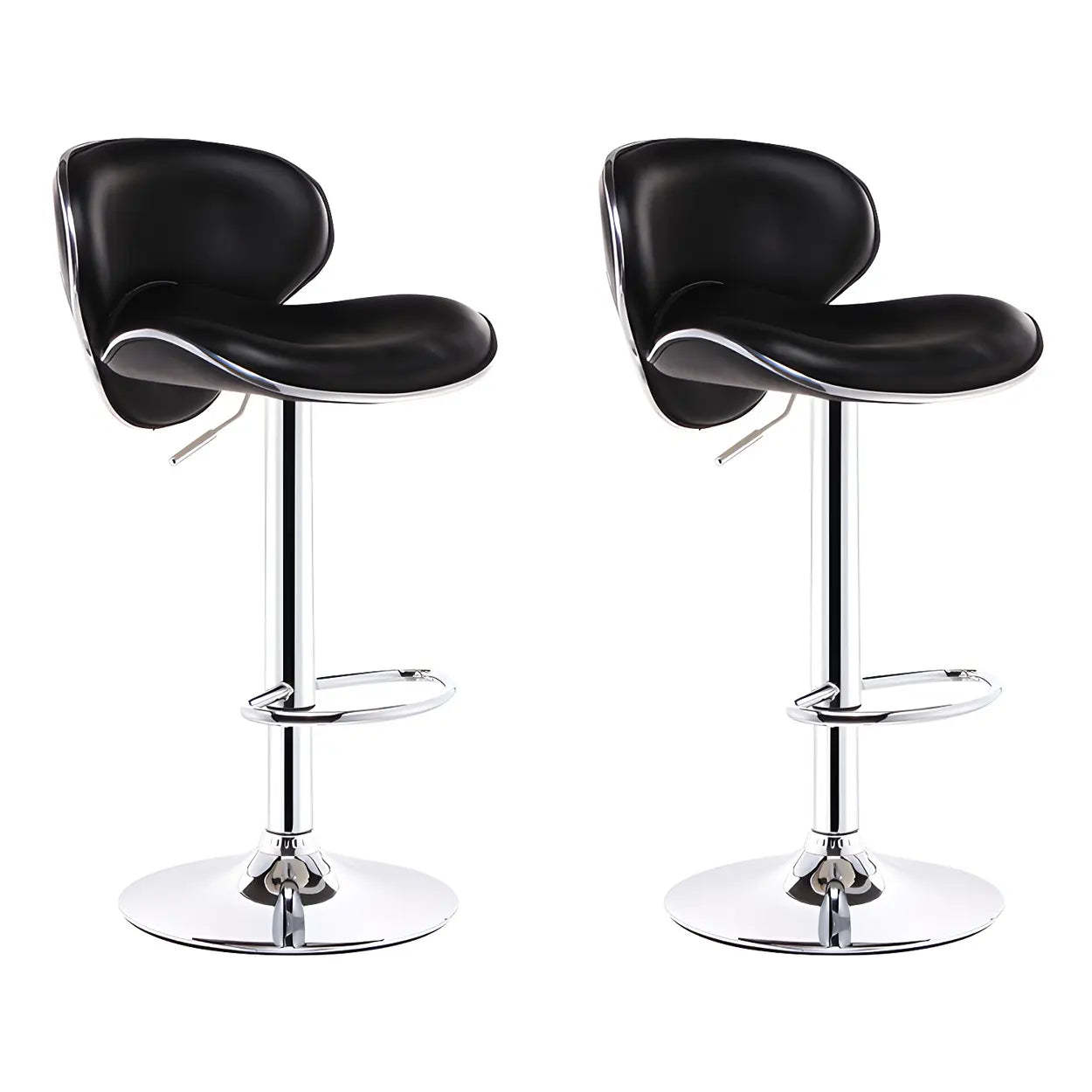 Saddle Leather Adjustable Swivel Bar Stool — White / 1 Piece