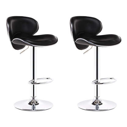 Saddle Leather Adjustable Swivel Bar Stool — White / 1 Piece
