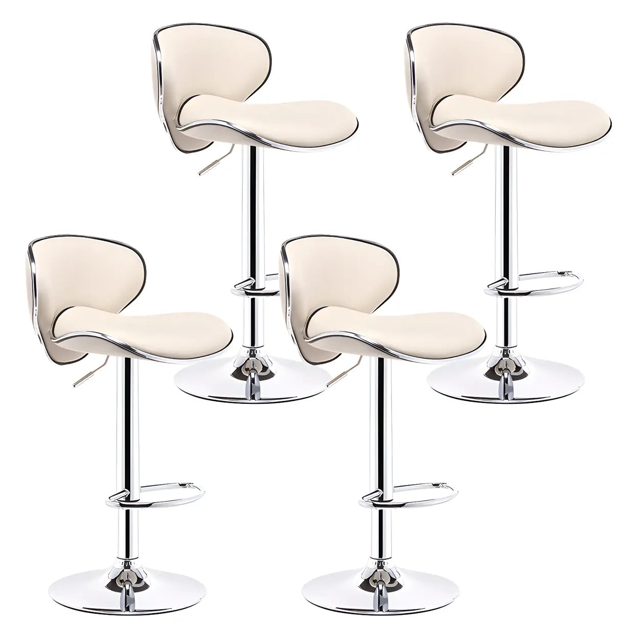 Saddle Leather Adjustable Swivel Bar Stool — Yellow / 2 Piece Set