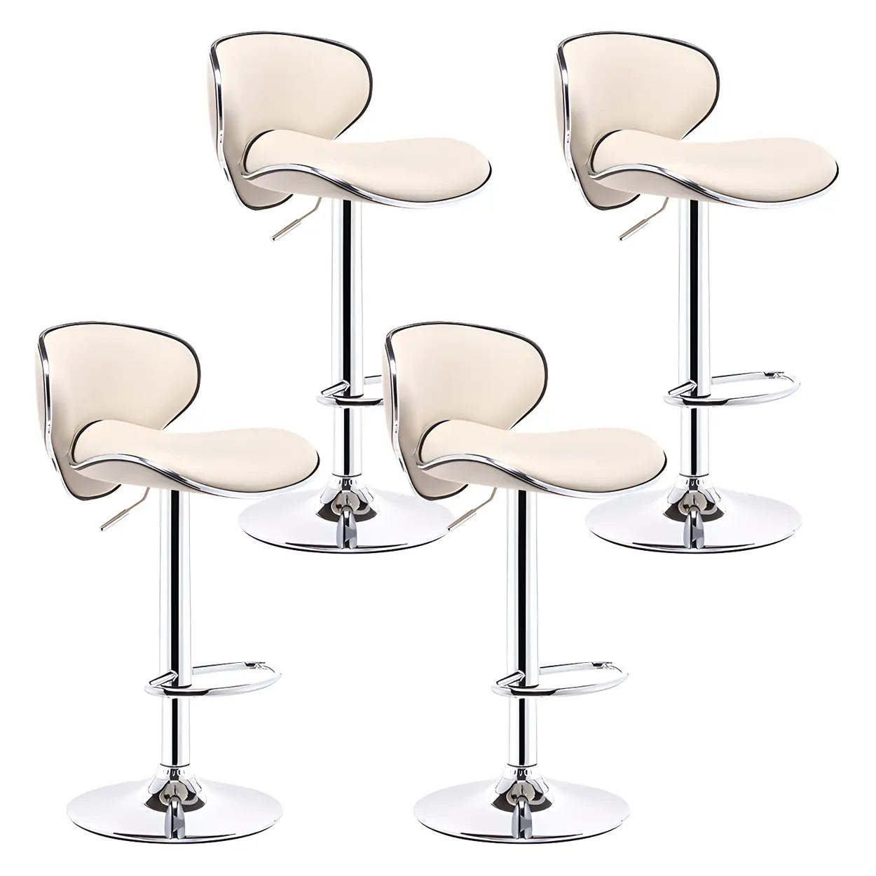 Saddle Leather Adjustable Swivel Bar Stool — Yellow / 2 Piece Set