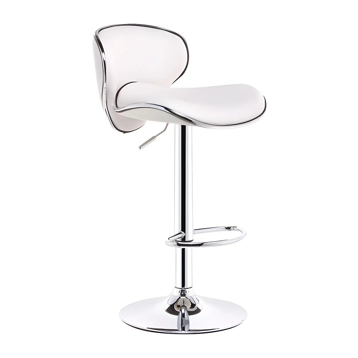 Saddle Leather Adjustable Swivel Bar Stool — Beige / 2 Piece Set