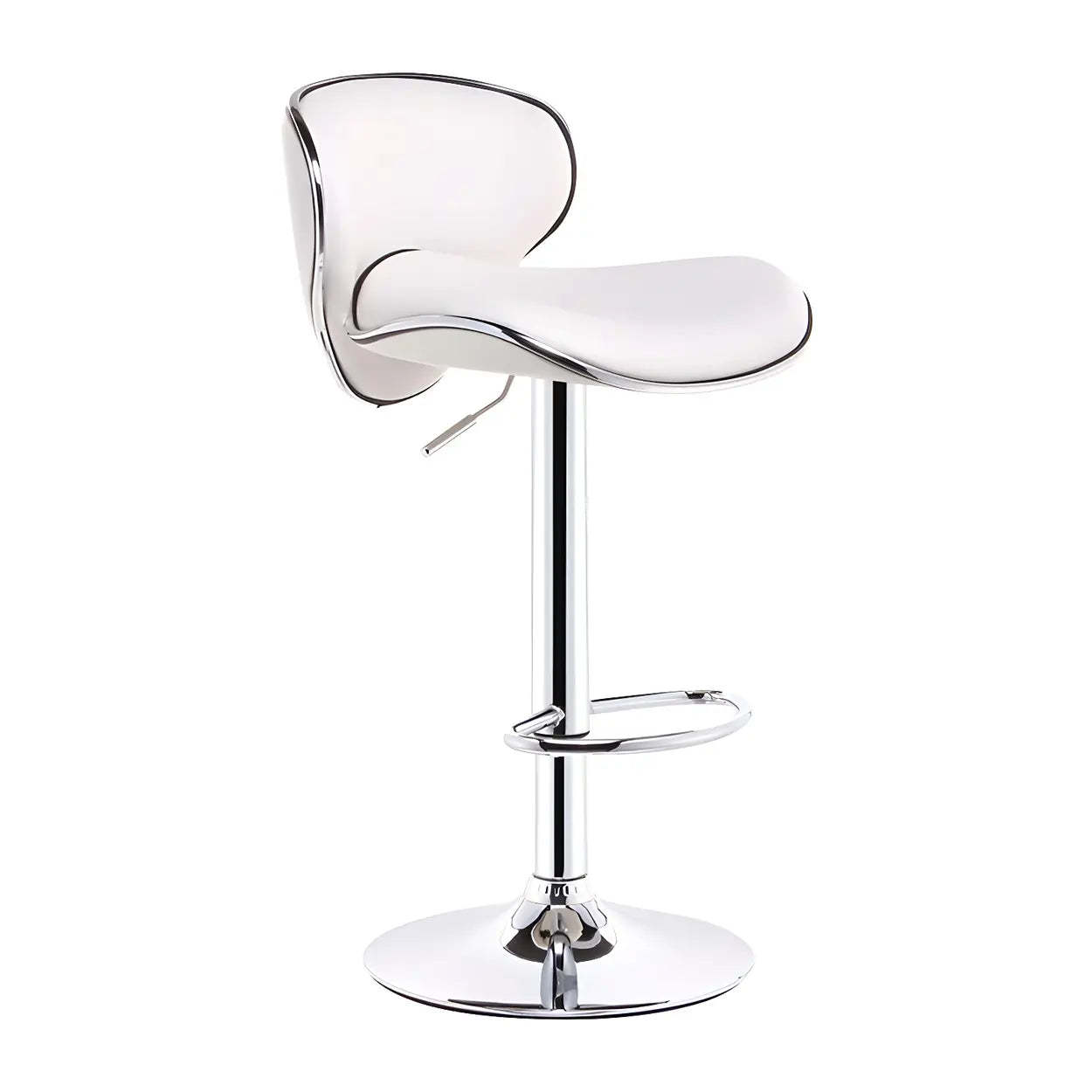 Saddle Leather Adjustable Swivel Bar Stool — Beige / 2 Piece Set