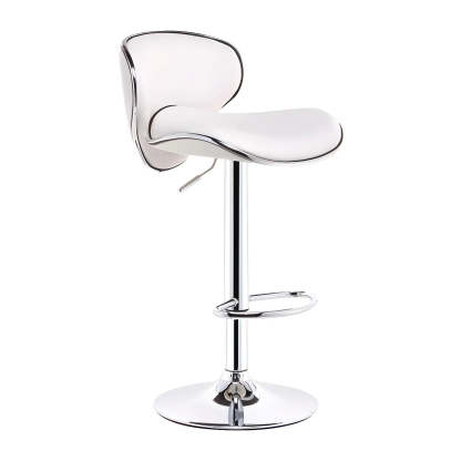 Saddle Leather Adjustable Swivel Bar Stool — Beige / 2 Piece Set