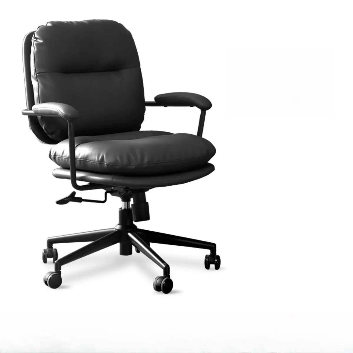 Lighom leather beige office chairs in leather metal steel