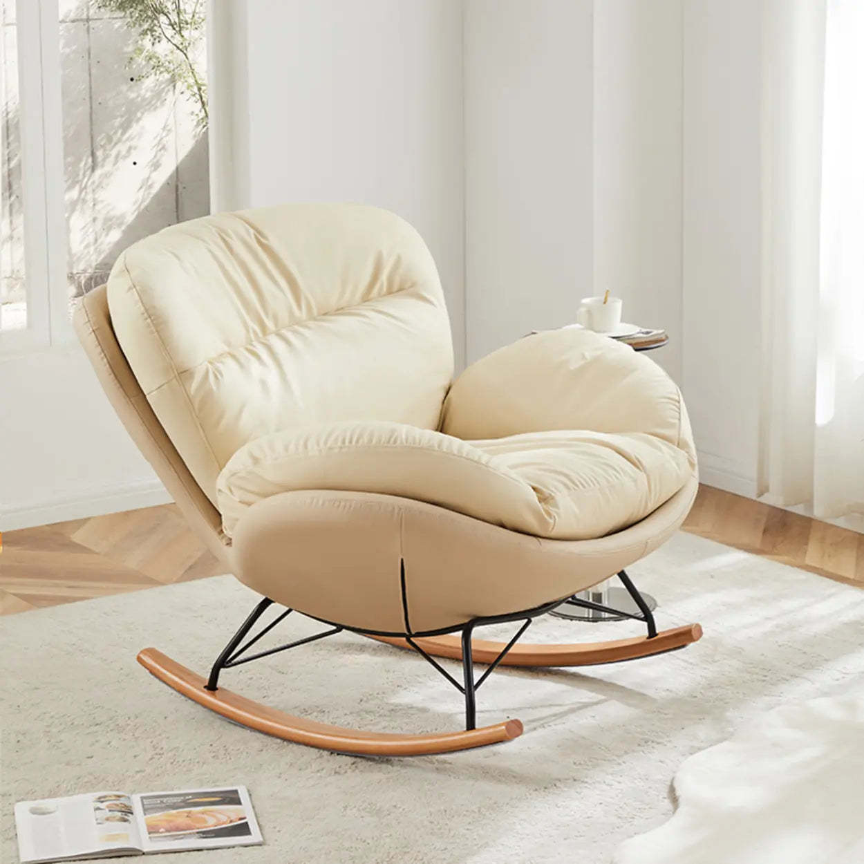 Modern leg flared-arm wood fabric office chairs
